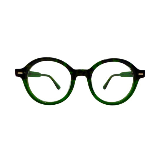 Emerald Green round 48mm eyeglasses