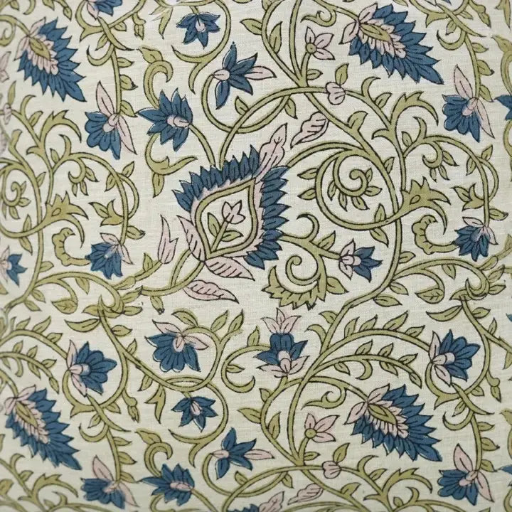 Handcrafted Block Print Linen Blend Pillow Cover - Hawa Mahal