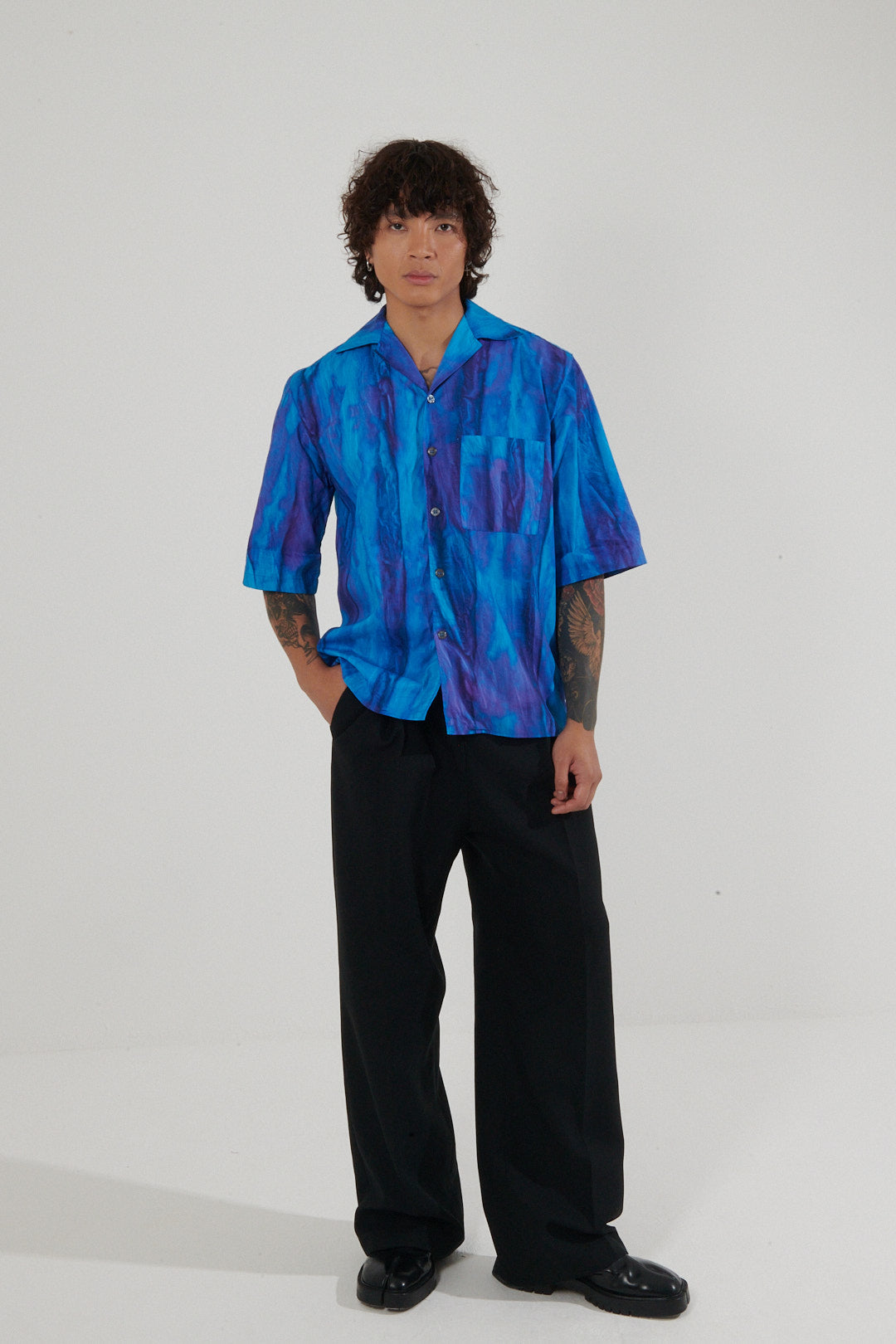 Finistere Sun-Faded Camp Collar Shirt