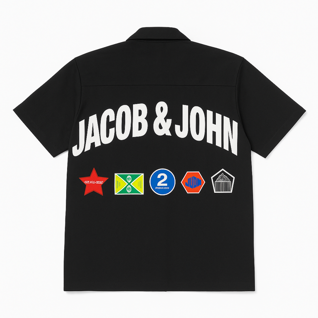 Black Logo Patch Cargo Shirt