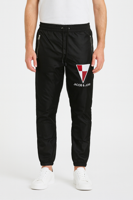 Nylon Red Checkerboard Track Pants