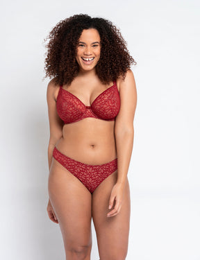 Curvy Kate Love Me Lace Brazilian Claret