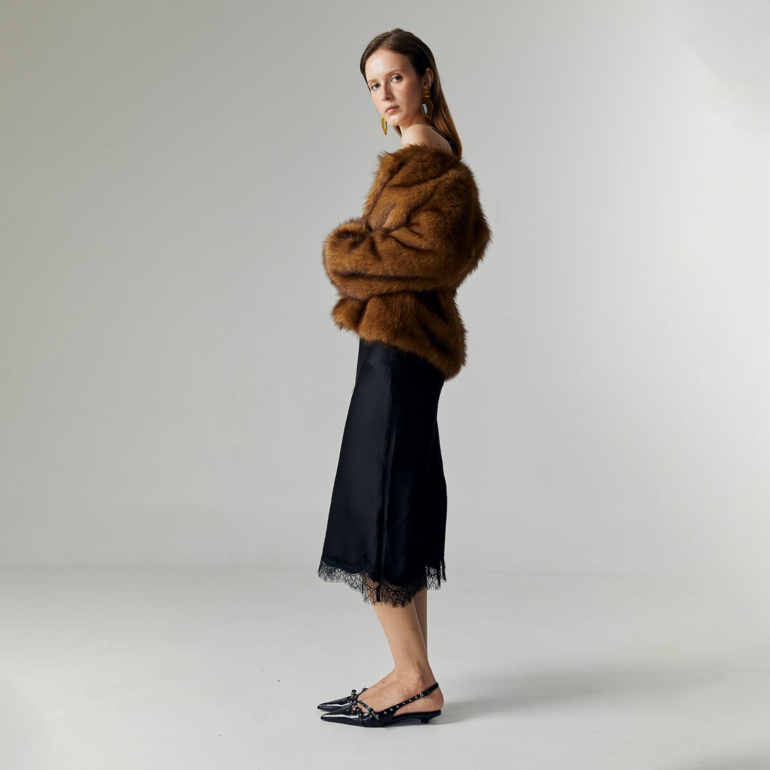 ALTHEA SATIN LACE SKIRT