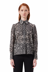 Eleanor Long Sleeve Blouse in Black & White