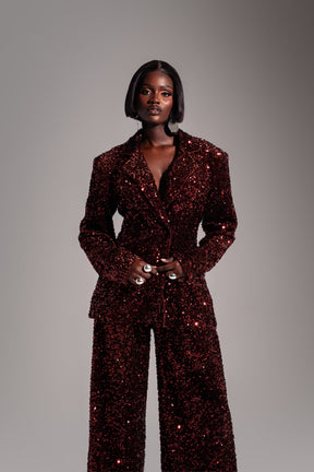 LIZA Sequin Blazer in BRONZITE