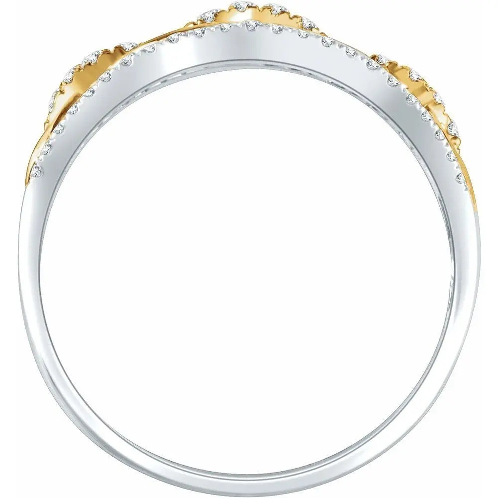 1/4 CT Natural Diamond Link Ring in 14K Gold