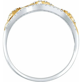 1/4 CT Natural Diamond Link Ring in 14K Gold