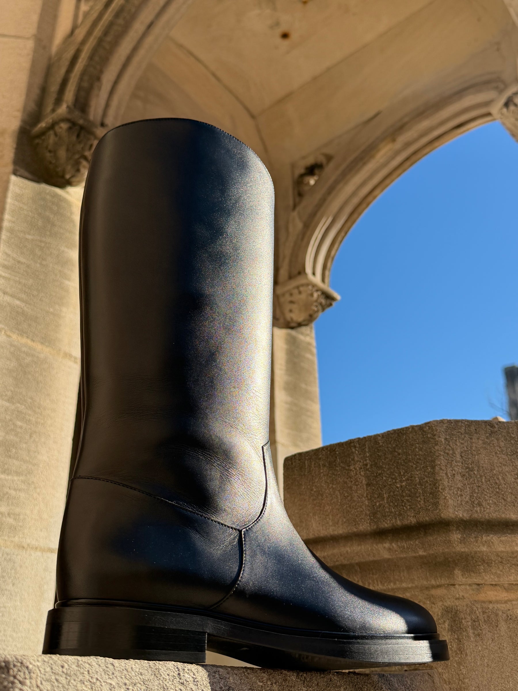 Bergen Riding Boot in Smooth Calf Leather (Wide Calf)