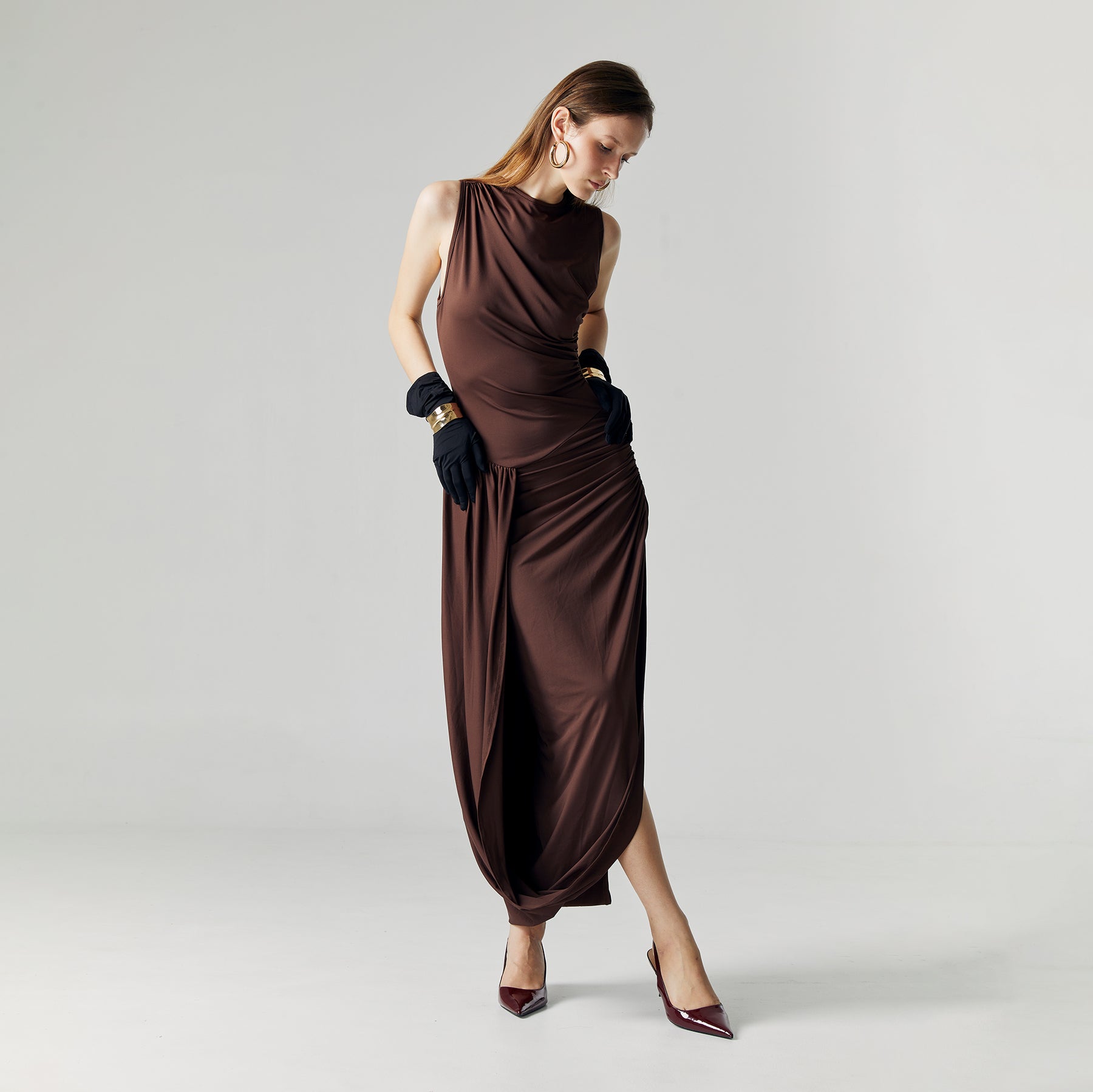 EVEL DRAPED DRESS