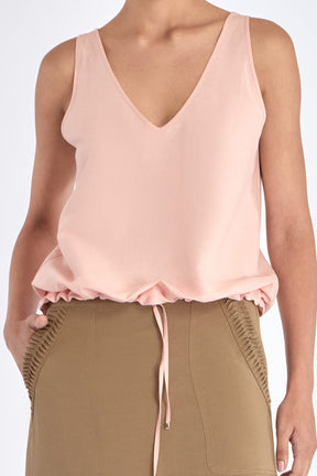Ryan Drawstring Waist Top | Rose