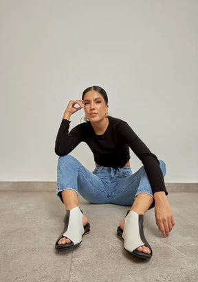 Matisse Two-Tone Flat Leather Sandal