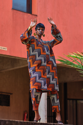 The Chevron Oversized Tunic Dress