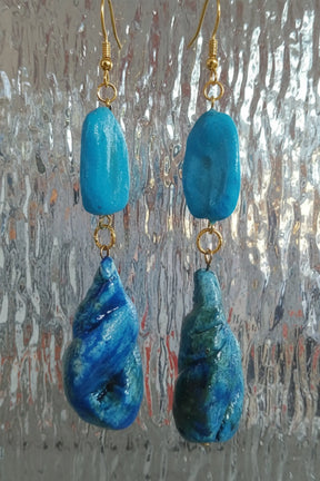 Atencao Sculptural Earrings - Artisanal Ceramic Gradient Series