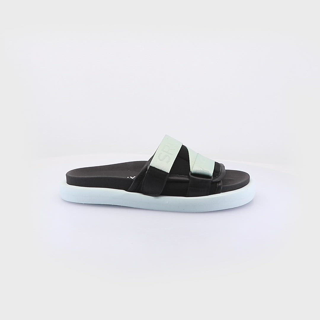 Eco-Friendly Sporty Slides with Velcro Straps Alu