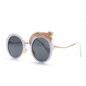 Leopard Round Frame Sunglasses