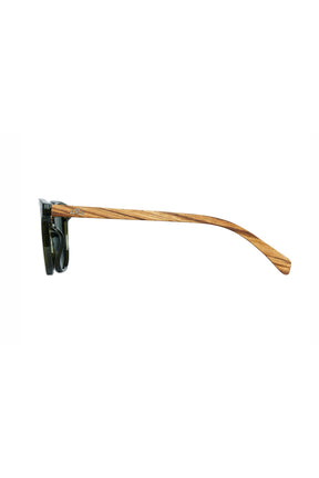 Translucent Green Wooden Sunglasses - INTI