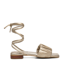 Maya Gold Leather Wrap Sandals