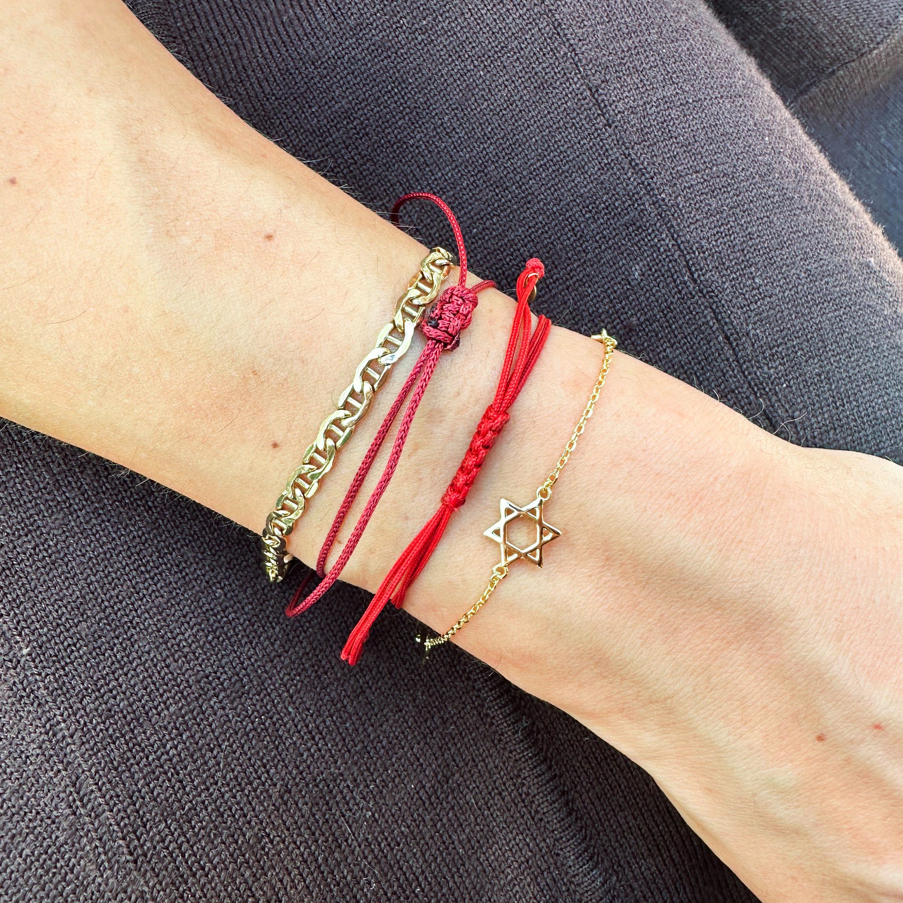 Gold Jewish Charm Bracelet