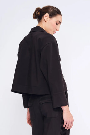 Parker Tie-Front Jacket | Black