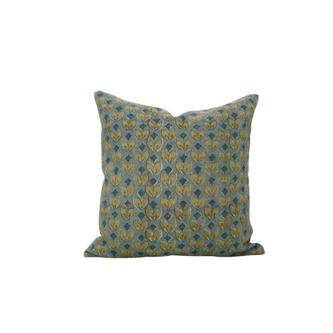 Premium Hand Block Printed Thick Linen Cushion Cover - Titli