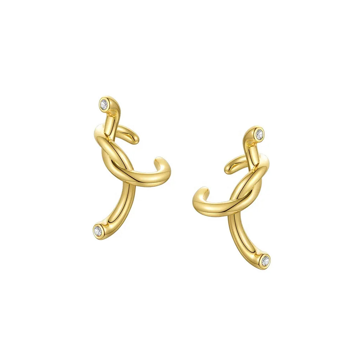 Twist Gold Pave Ear Cuff