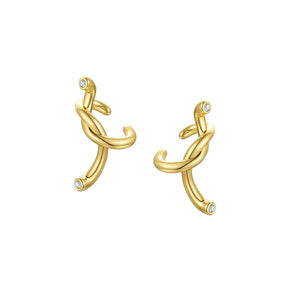 Twist Gold Pave Ear Cuff