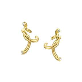 Twist Gold Pave Ear Cuff