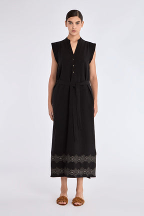Denver Artisan Embroidered Dress | Black