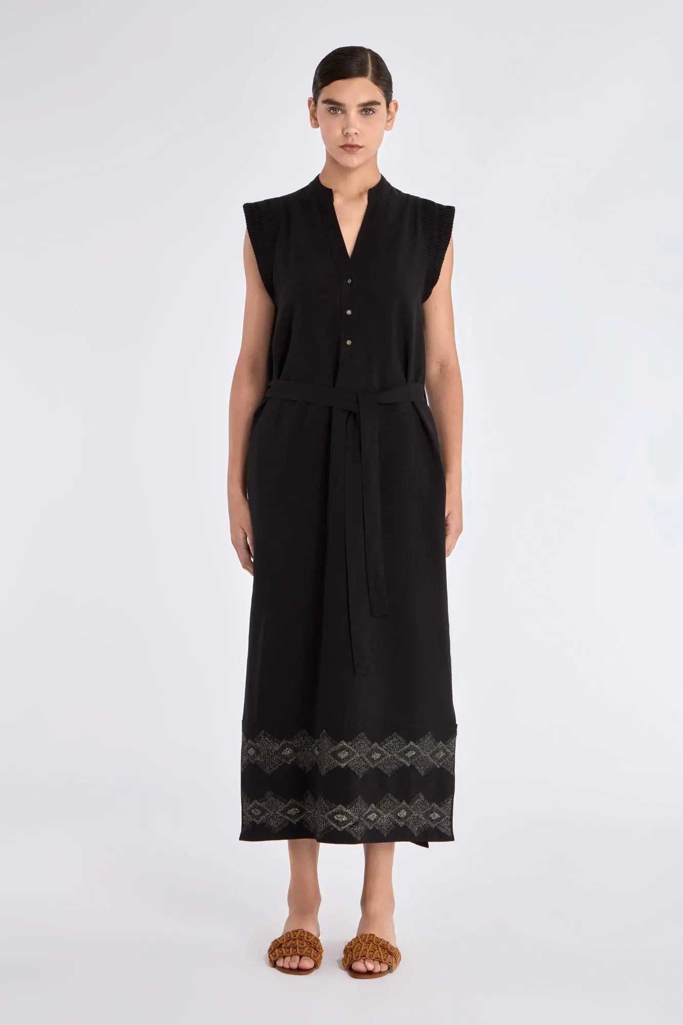 Denver Artisan Embroidered Dress | Black