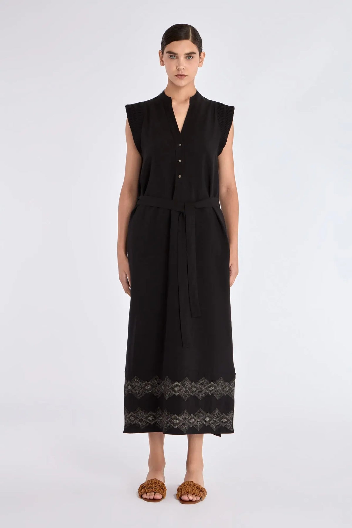 Denver Artisan Embroidered Dress | Black