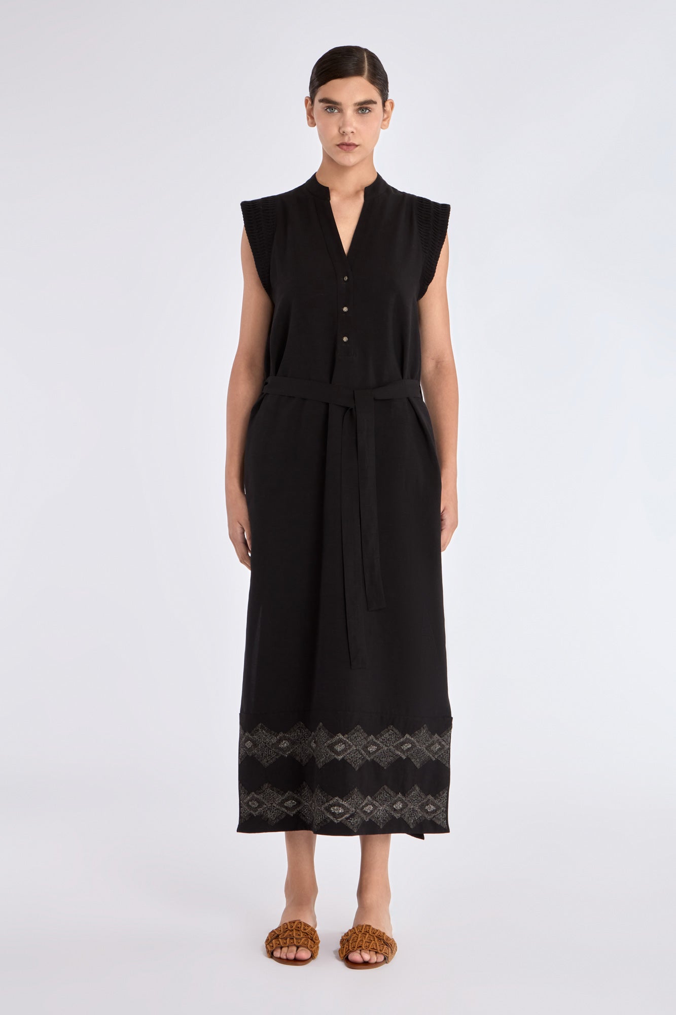 Denver Artisan Embroidered Dress | Black