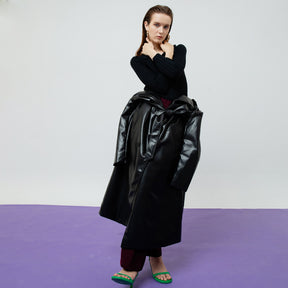 RAVEN LEATHER TRENCH COAT