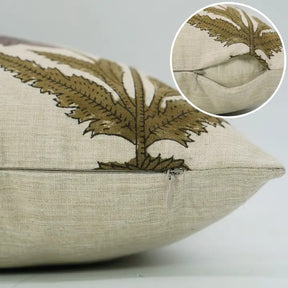 Hand Block Crafted Block Print Linen Blend Pillow Cover - Badshah