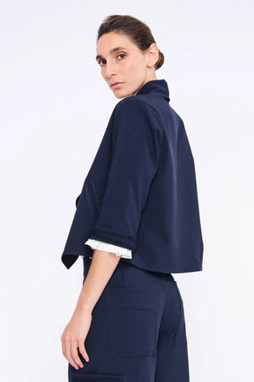 Daysi Draped Lapel Jacket | Navy