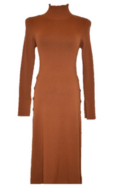 Burnt Orange Ribbed Sweater Dress - Chuks Collins Diffusion Collection - Tasou - The Athletic Side Of Us