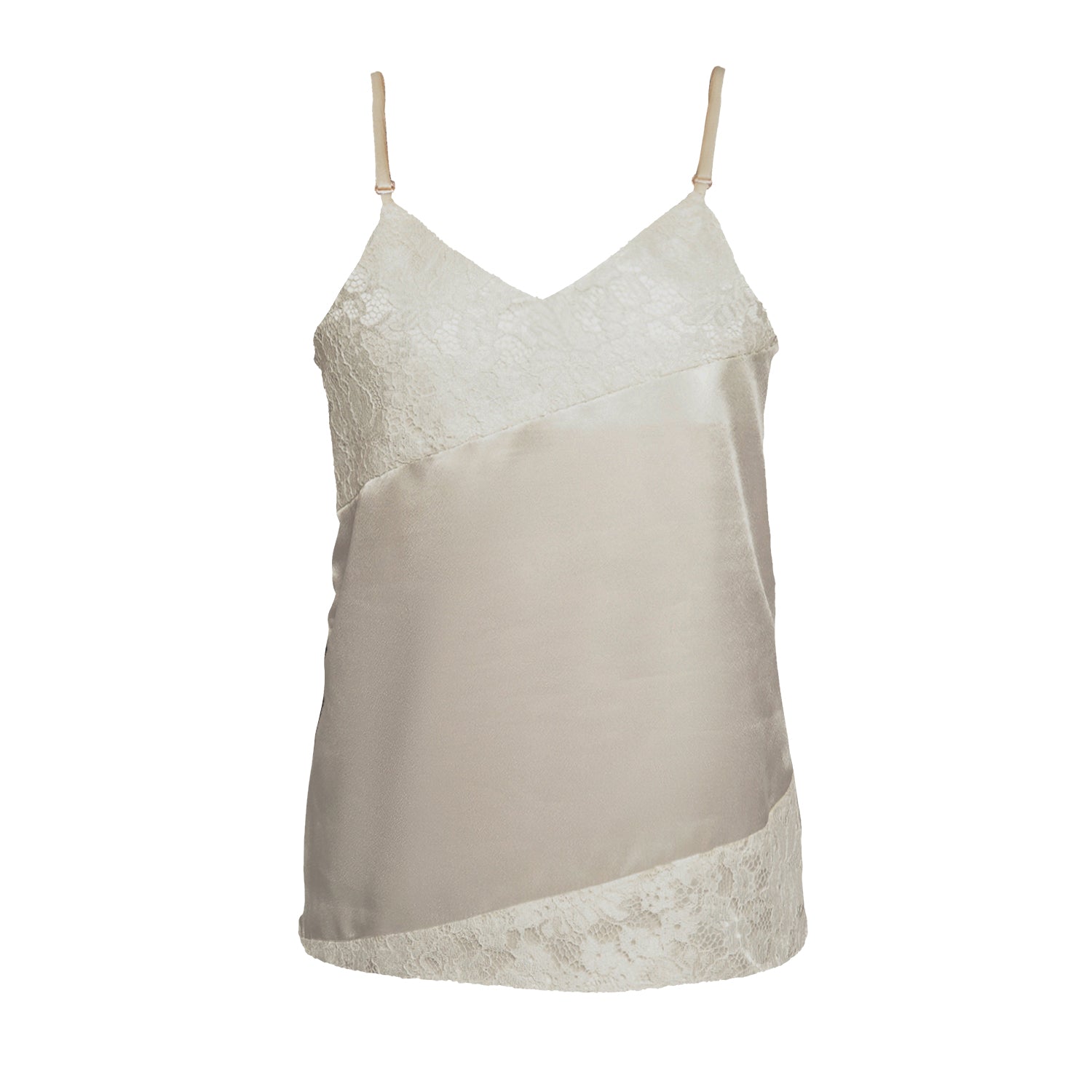 LACE-DETAILED SATIN CAMISOLE
