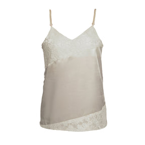 LACE-DETAILED SATIN CAMISOLE