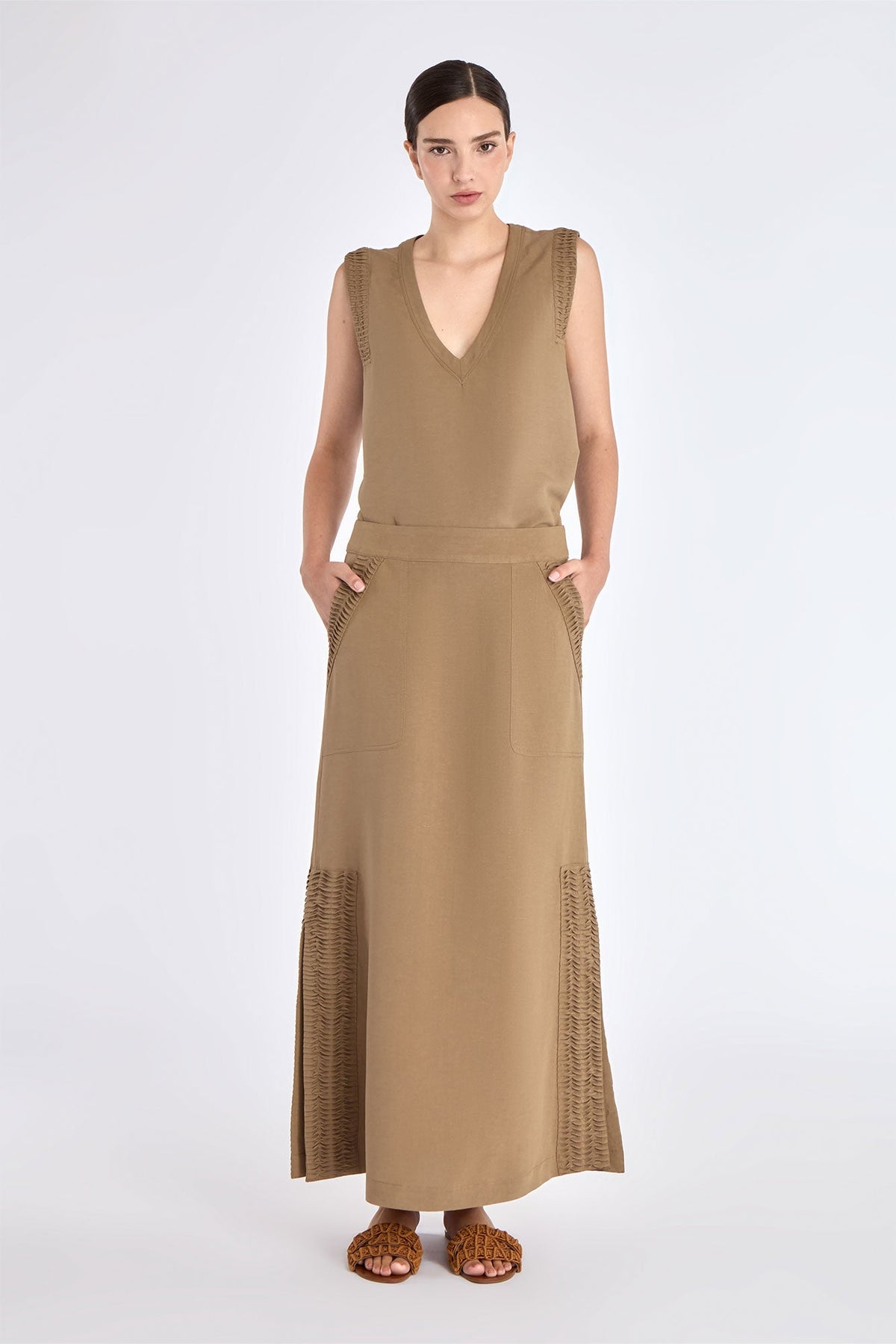 Valencia Adjustable Hem Blouse | Taupe