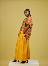 GINGHAM OVER SIZED COTTON SHIRT AND SKIRT