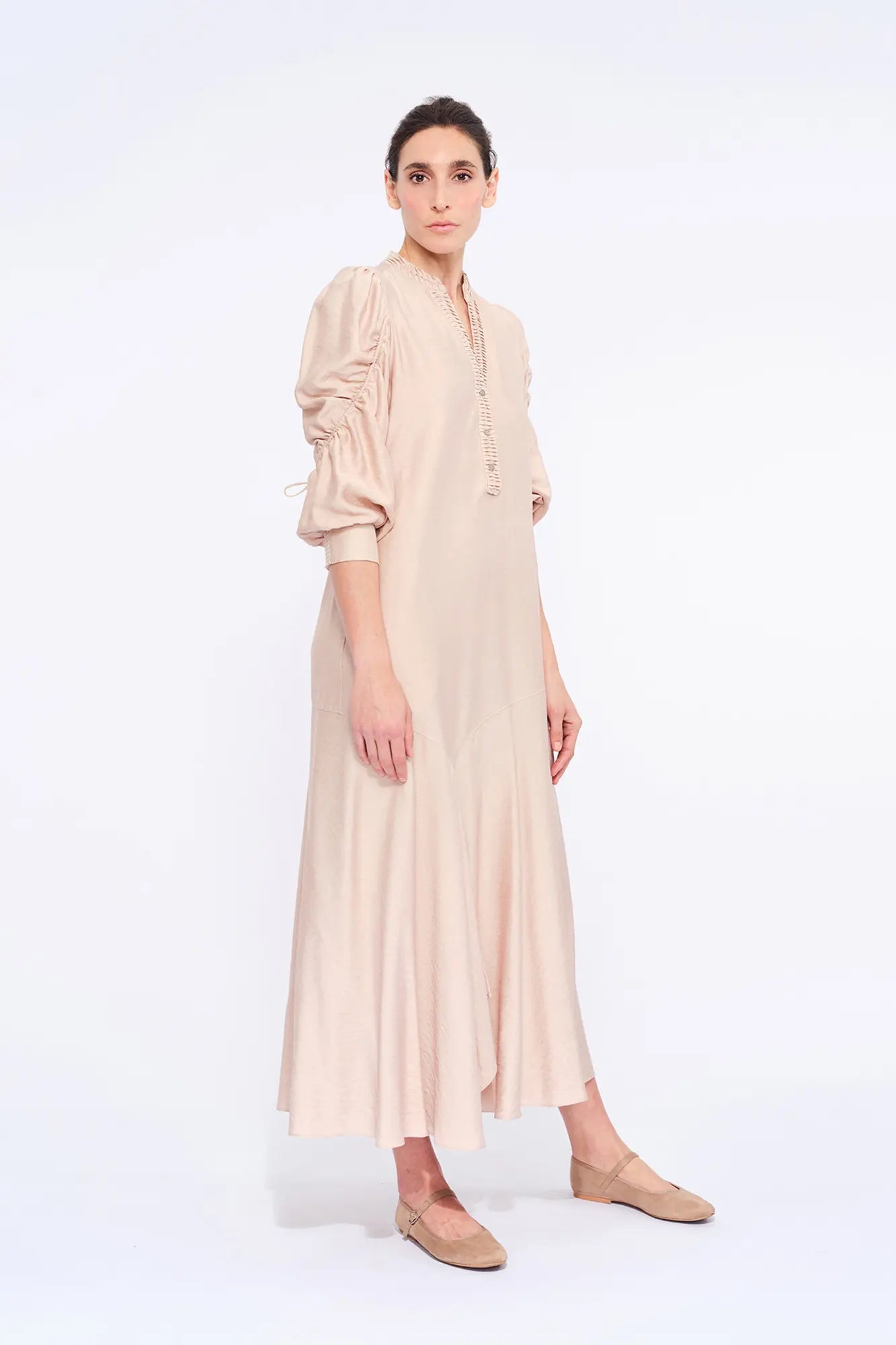 Carlie Asymmetrical Dress | Nude