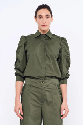 Bimba Puff Sleeve Blouse | Olive