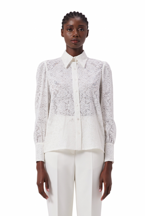 Eleanor Long Sleeve Blouse in White