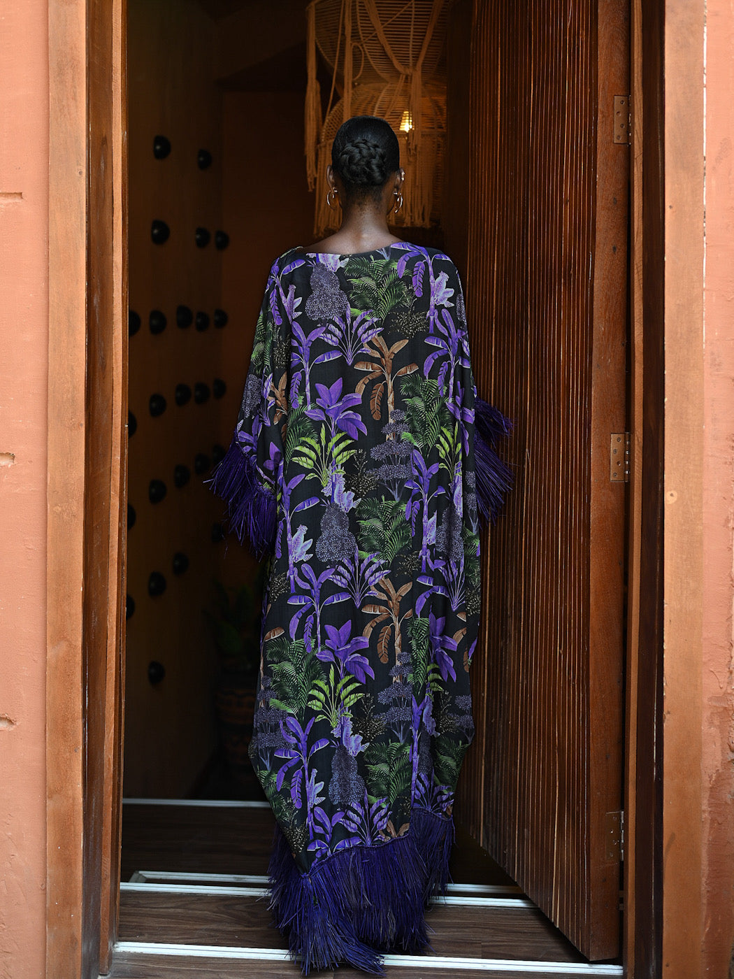 ABENI RAFFIA DRESS WITH INVISIBLE BELT