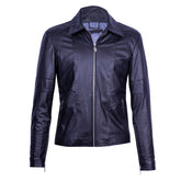 Classic collar leather jacket