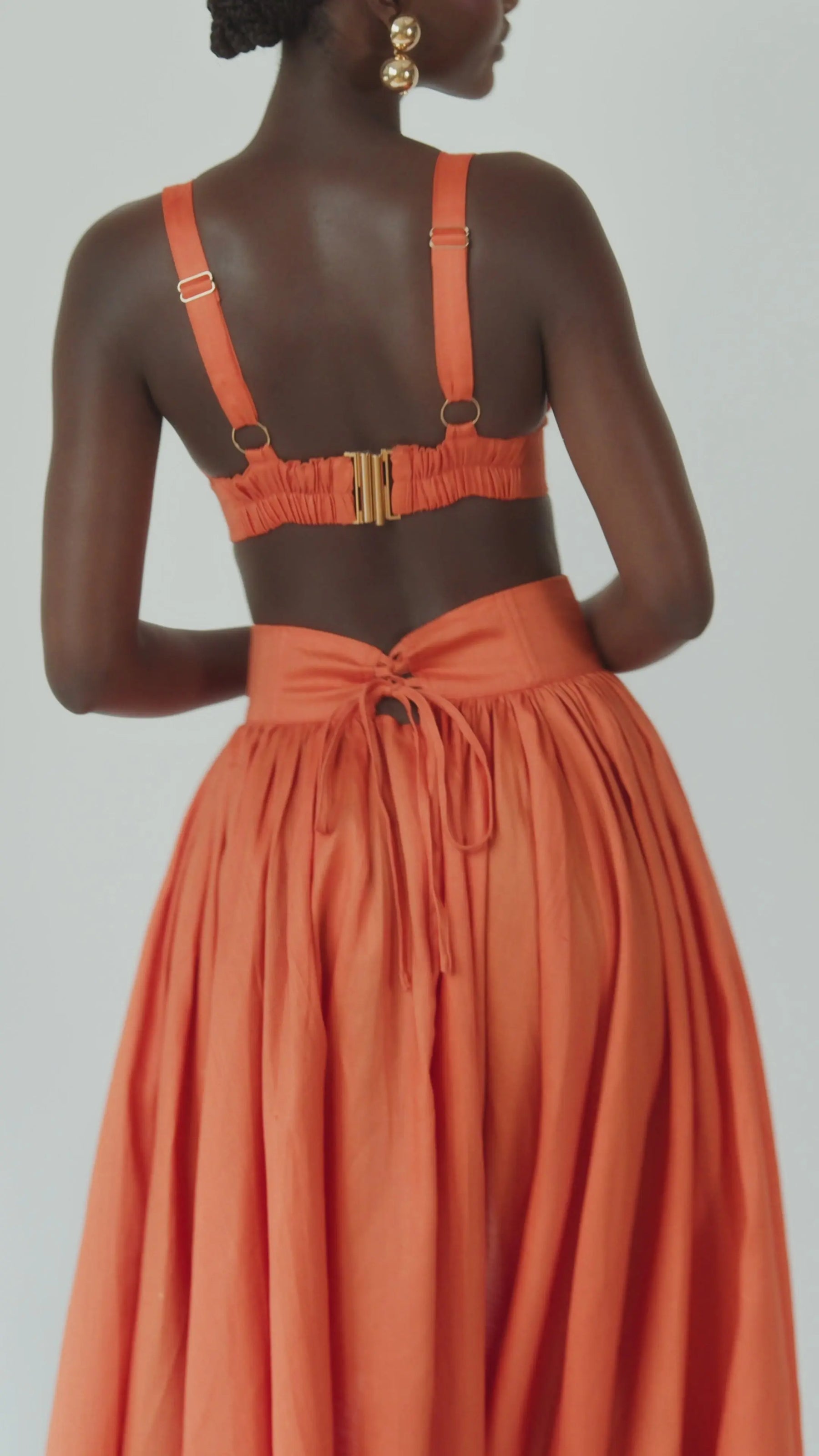 Linen AZURE Bra Top in Orange