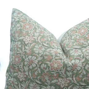 Jaldhara Handmade Floral Thick Linen Couch Pillow Cover