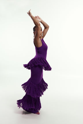 UYAI Sequin Fringe Maxi Dress in PURPLE