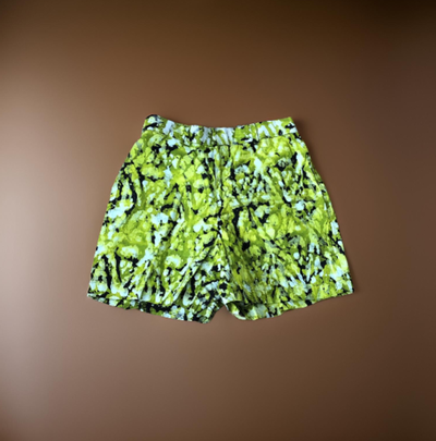 Light Green and Black Batik Shorts