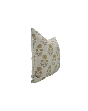 Beautiful Hand-carved Design Block Print Pure Linen Cushion Cover - Rishi