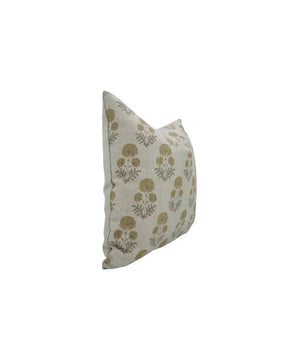 Beautiful Hand-carved Design Block Print Pure Linen Cushion Cover - Rishi